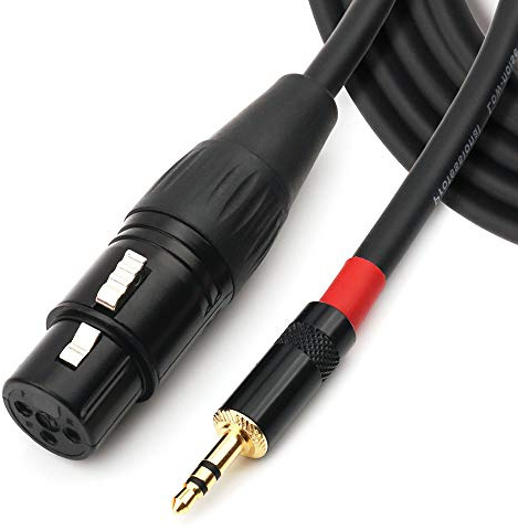 NANYI 3,5 mm (1/8 Zoll) TRS Stereo Stecker auf XLR Buchse Interconnect Audio Mikrofon Kabel, Geeignet für iPod, Handy, aktive Lautsprecher, Bühne, DJ, Studio Audio-Konsole, 3M (10FT)