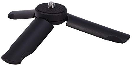 VBESTLIFE Mini Treppiede Palmare per Cellulare, Staffa da Tavolo Fotografico Antiscivolo Portatile Pieghevole Treppiede con Vite da 1/4 per Selfie Sticks Fotocamera per Smartphone