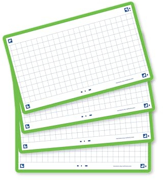 Oxford FLASH 2.0 Karteikarten A7, Lernkarten, 75x125mm, kariert, grün, 80 Blatt