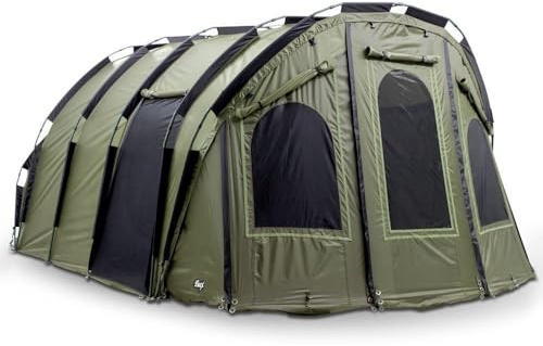 Lucx® Bigfoot Bivvy + Winterskin 4 bis 6 Personen Angelzelt + Überwurf Karpfenzelt + Skin 2 3 4 5 oder 6 Mann Anglerzelt Carp Dome + Overwrap