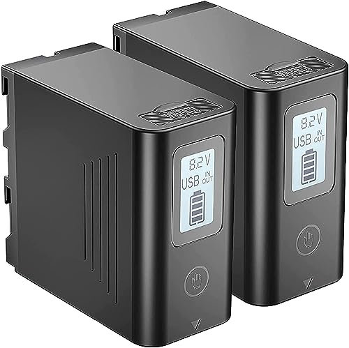 NP-F970 NP-F960 NP-F950 Battery,JYJZPB 2x8800mAh Replacement Battery for Sony NP-F930 NP-F550 NP-F530 NP-F570 DCR-VX2100,DSR-PD150,DSR-PD170,HDR-AX2000,HDR-FX1,HDR-FX7,with USB LCD Display