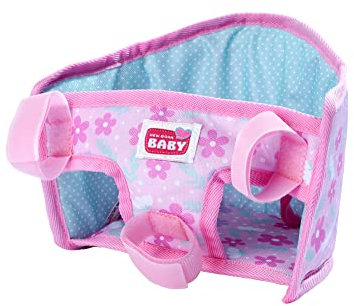 Simba 105560018 - New Born Baby Fahrradsitz mit Gurt, Puppenzubehör, Textilsitz, Sicherheitsgurt, Lenkerbefestigung mit Klett, für 30-43cm Puppen, ab 3 Jahren