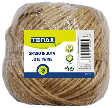 TENAX Corda Juta Naturale 50 m, Schnur für Garten, Handwerk, Heimwerken, Dekoration und Geschenkverpackungen, Jute
