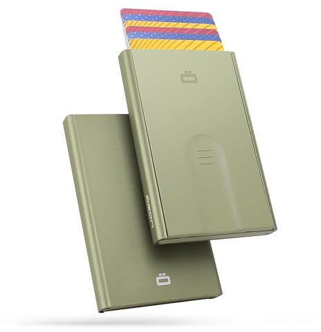 Porte-cartes automatique en aluminium, protection RFID. Modèle : SLIDER | Éjection instantanée des cartes. Trouvez la bonne carte en quelques secondes. Jusqu'à 6 cartes. Portefeuille pop-up.