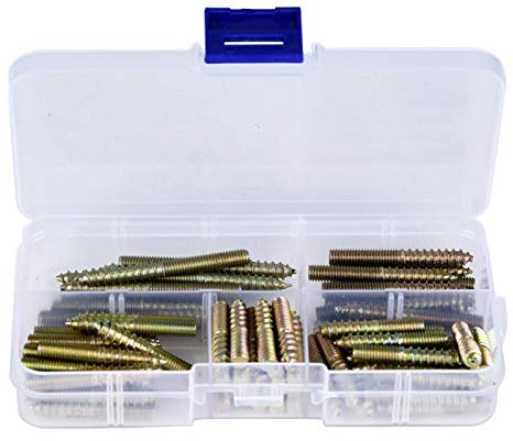 Tornillo de espiga 80 piezas M5 Tornillo de espiga Conector de muebles de carpintería Tornillo de doble extremo Perno de suspensión