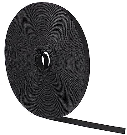 25m Klett Kabelbinder , 10mm Kabelbinder Klettband Wiederverschließbar Klettverschluss Band für Kabel Organizer (Schwarz) | Zuschneidbar, Wiederverwendbar, Beidseitig Nutzbar, Robustes Material, Für Kabelmanagement Und Ordnung