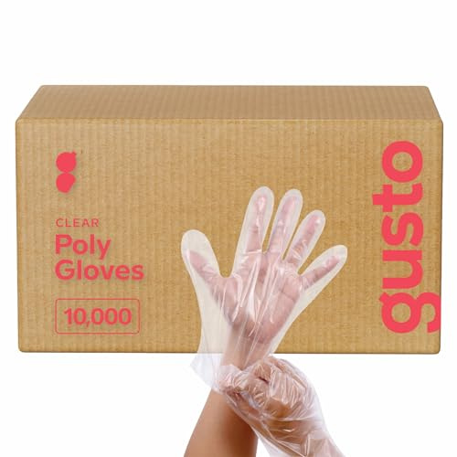 Comfy Package [Case of 10,000 Disposable Poly Plastic Gloves for Cooking, Food Prep and Food Service | Latex & Powder Free - One Size Fits Most