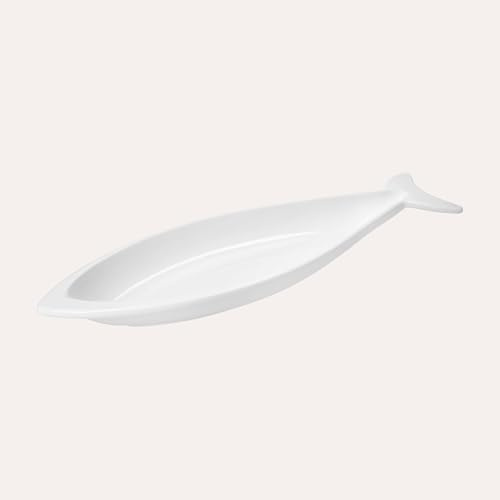 Keyhomestore | Fondina a Forma di Pesce in Ceramica Bianca Grande