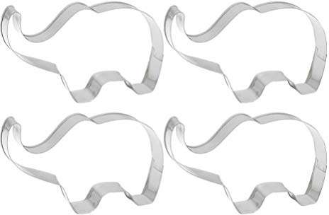Kichvoe 4pcs Elephant Cookie Cutters Stainless Steel Biscui Cutters Fondant Molds Baby Shower Press Cookie Molds DIY Chocolate Mould for Baby Shower Birthday Party Bakeware