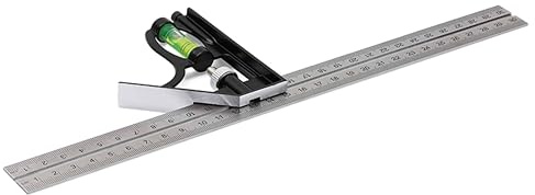 Équerre combinée de 30 cm, règle avec niveau à bulle amovible, équerre de butée pour marquer les angles de 45 ° et 90 °