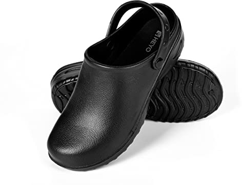 HEYO Zoccoli da giardino unisex per uomo e donna, chiusi, leggeri, Nero , 40 EU