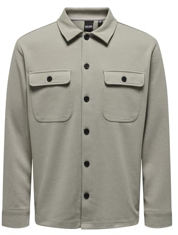 ONLY & SONS Herren Freizeit Hemd ONSNEWKODYL Overshirt Regular Fit XS - XXL, Größe:XL, Farbe:Vintage Khaki Melange 22021279