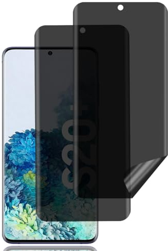 Sichtschutz Schutzfolie für Samsung Galaxy S20 Plus 5G/4G/S20+ [2 Stück] | Privacy Schutzfolie, Fingerabdruck-ID-Kompatibel, Kratzfest, Blasenfrei, Anti-Spy Flexibler TPU Displayschutzfoli