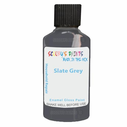 SCOOBYS PAINTS BACK IN THE MIX Enamel Touch Up Paint 30ml For Kitchen Appliances & Bathroom (Slate Grey)