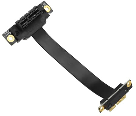 Create idea PCIE-Verl?ngerungskabel Doppeltes 90-Grad-Hochgeschwindigkeits-PCI-Express-3.0-Stecker auf Buchse Up-Riser-Karte Drahtlose Netzwerkkarte Soundkarten-Verbindungskabel 10 cm