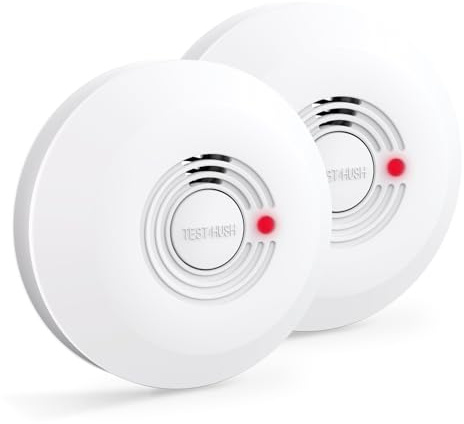 ZYTA Smoke Alarms for Home,10-Year Battery Fire Alarm, LED Indicator,Big Test/Silence Button,Smoke Detector Conforms to EN 14604 Standard,1922(2 Pack)