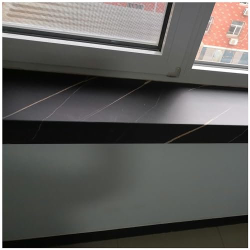 Fensterbank Erker-Fenster-Abdeckung Schwarzes Marmor-Style-Finish, Leiste Verkleidung Brett L-Form, Fensterbank Schweller Blinkt Kantenschutz Für Arbeitsplatten ( Color : H-20cm/7.9 , Size : L-160CM_