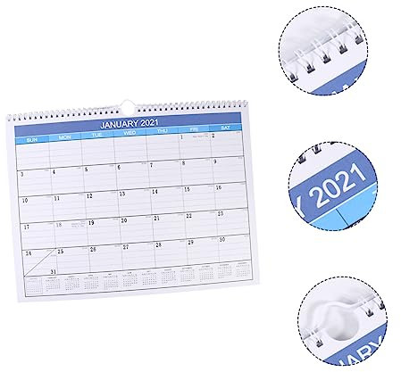 Tofficu 2021 Englisch Edition Kalender Löcher Tischkalender Wandkalender Zeitpläne Kalender