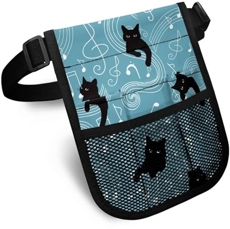 Nopersonality Marsupio da infermiera Pro Pack organizer marsupio strumento medico cintura per stetoscopi, forbici per bendaggi e altri articoli di emergenza, note musicali di gatto