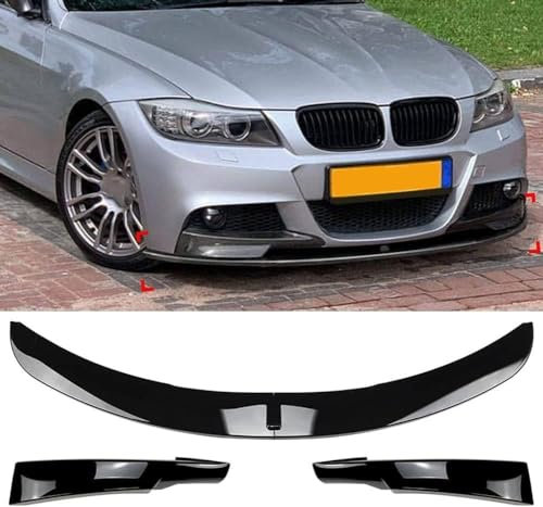 Auto Frontspoiler Lippe für BMW 3 Series E90 E91 LCI M Sport 2009-2012 Kratzfest Kollisionssicher Lippenspoiler Frontstoßstangenlippe,B/GlossBlack