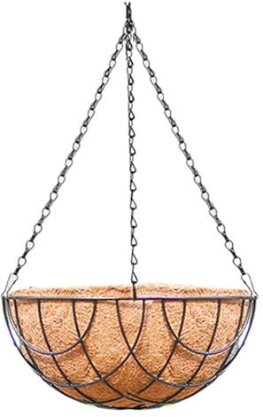 Blumenampel für Pflanzengarten im Freien, Kette Hängekorb Garten, Outdoor Pflanzkorb Liner, Hängender Pflanzkorb, runder Draht Pflanzenhalter, Wandmontage Drahttopf für Pflanzen im Freien