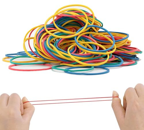 100 elastici in gomma colorata, elastici per uso domestico, per lavoro, ufficio, cucina, carta bancaria