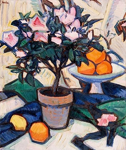 POSTERIIk Vintage Art Print Images Pictures Print Pink Azalea and Oranges by Samuel John Peploe Modern Colour Posters for Office Home Decor 60x90cm