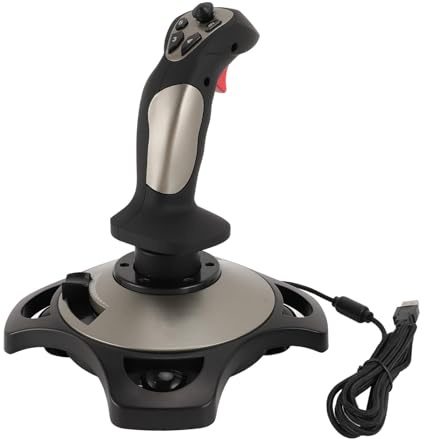 JTLB Flight Stick with Vibration Function, PC Joystick with Throttle Control for Computer, Laptop, 7 8 10 11, 4 Axes, 12 Programmable Buttons, Easy to Use