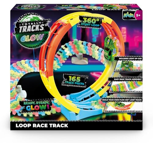 Totally Tracks Loop Race Track Set with Glow-in-the-Dark Cars - Kids' Speed Racing Playset for Ages 5+