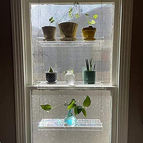 Clear Acrylic Hanging Wall Shelf for Plants 3 Tier Transparent Flower Pot Rack Planter Stand Display Decor