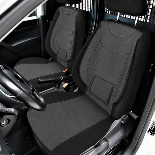 JUDANNA Sitzbezüge Auto für 2011-2021 VW Caddy 4, Schwarz & Dunkelgrau