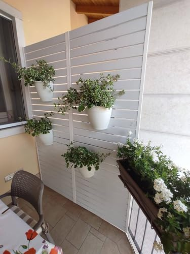 Pannello RECINZIONE PRIVACY ESTENSIONE in PVC frangivento, recinzione in varie dimensioni e colori a doghe orizzontali, da esterno (Bianco, 137 x 179 cm)