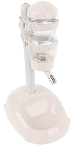 Topiky Dispensador de Agua de Pie para Mascotas, Alimentador de Ajustable, Cuenco de Agua Automático de 500ml para Perros, Gatos y Cachorros (Beige)