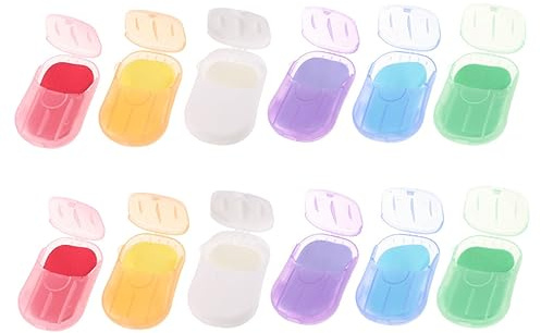 SOPOTUTU Hojas de Jabón de Viaje Portátiles 12 Cajas de Papel de Jabón Práctico Aroma Refrescante para Lavarse Manos en Actividades al Aire Libre y Viajes de Negocios