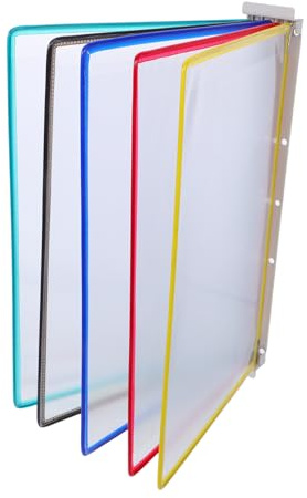 QUMIIRITY Wand-Aktenhalter A4 5-Seitiger Flip-Dokumentenständer Zeitschriften-Wanddisplay Wandorganisator Für Büro Klassenzimmer Und Öffentliche Räume