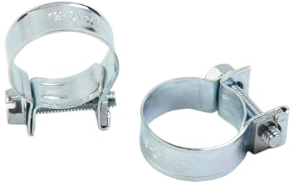 Zilimontt Mini Hose Clamps 10 Pcs - Carbon Steel Fuel Line, Petrol Pipe, Air, and Small Bore Hoses Clamp with Nut and Bolt for Automotive, Household, and(20-22mm)