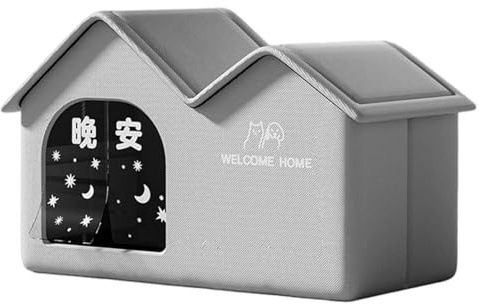 Outdoor Cat House Weatherproof, Foldable Enclosed Dog Nest, Cold Weather Kitten Shelter, for Caregivers Pet Parents Animal Lovers Rescuers Barn Suburban Backyard Porch Garden Park Front Door