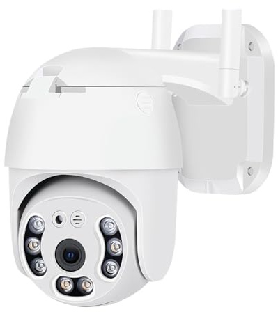 Telecamere di Sorveglianza, Telecamera di sicurezza wireless Wi-Fi H.265 da esterno con monitoraggio automatico, telecamera di sorveglianza CCTV da 3 MP con scheda SD(Add 32G)