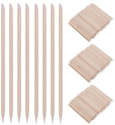 VILLCASE 300pezzi Bastoncini per Unghie in Legno Spingi Cuticole in Legno Strumenti Doppia Punta per Manicure e Pedicure Robusto
