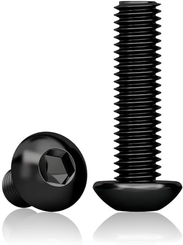 35 Stück M6x20 mm Linsenkopfschrauben M6 Schrauben Schwarz Edelstahl | M6x20 mm Schwarz Edelstahl mit Innensechskant und Vollgewinde für Möbel, Geräte, Werkstatt und DIY