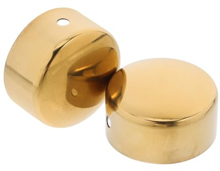 SHERCHPRY 2pcs Stainless Steel Stair Handrail End Caps with Titanium Finish, Round Handrail Sealing Covers for Staircase Railing Fittings and Metal Baseboard End Caps