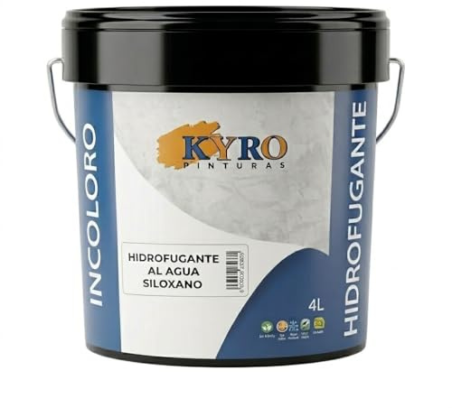 KYRO PINTURAS - Impermeabilizante Líquido Transparente. Hidrofugante Siloxano al Agua. Protección Fachadas piedra, cemento, superficies minerales, hormigón - 4L y 750ml (4 Litros)