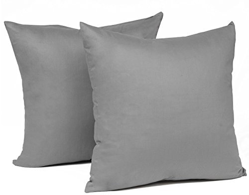 WOLTU 2er Set Kissenbezug 35x35 cm Dunkelgrau Baumwolle, Nur Kissenbezug - Kissenbezüge Kopfkissenbezug mit Reissverschluss,Weicher Sofakissenbezug, Doppelpack Dekokissenbezug