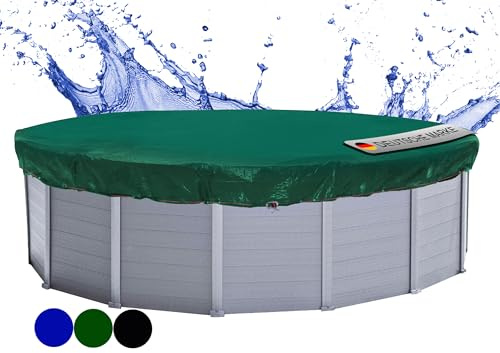 QUICK STAR Poolabdeckung Rund für 160-200 cm Pools | Planenmaß Ø 260 cm | Grün | Sommer & Winter Poolplane | Solar Abdeckplane | 180g/m² PE Zweifach Beschichtete Abdeckung | Solarplane UV-Resistent