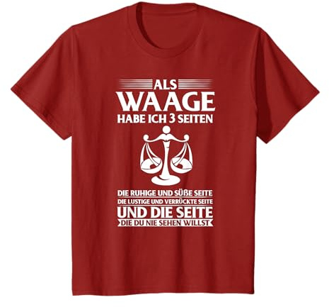 Sternzeichen Waage 3 Seiten Geburtstag T-Shirt
