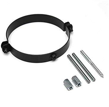 AdoroSol Vertriebs GmbH 1 Ofenrohr ein Rohrhalter 120 mm Schwarz Rohrschelle Wandhalter