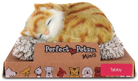 Perfect Petzzz Mini Orange Tabby Kitten, Kitty Toys for Girls, Boys, & Elderly, Realistic Cat Stuffed Animals, Battery-Operated Fake Cat Electronic Pets