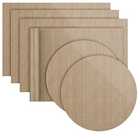 Reusable Baking Sheets Non Stick, Homealexa Baking Mat Sheet Baking Tray Liner Set 6PCS Diameter 40cm 2 Sheets, 36 * 42cm 4 Sheets -Reusable Professional Quality, Nontoxic Cooking Mat