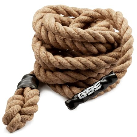 GSE Games & Sports Expert Gym Sisal Climbing Rope, Heavy Workout Rope for Indoor/Outdoor Workouts, Great for Climbing Exercises, Strength Training - 6 Feet