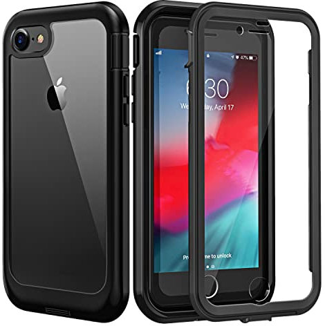seacosmo iPhone SE 2022 Hülle, iPhone 7/8 / SE 2020 Hülle, Stoßfest Handyhülle iPhone 7 360 Grad Rugged schutzhülle iPhone SE 3 mit eingebautem Displayschutz